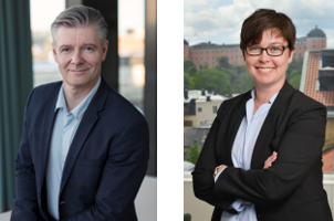 Anders Löfgren, Head of Business Development at Euroclear Sweden, and Helena Hillström, CEO of Didner & Gerge